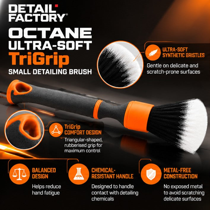 Detail Factory Octane Ultra-Soft TriGrip Small Car Detailing Brushes