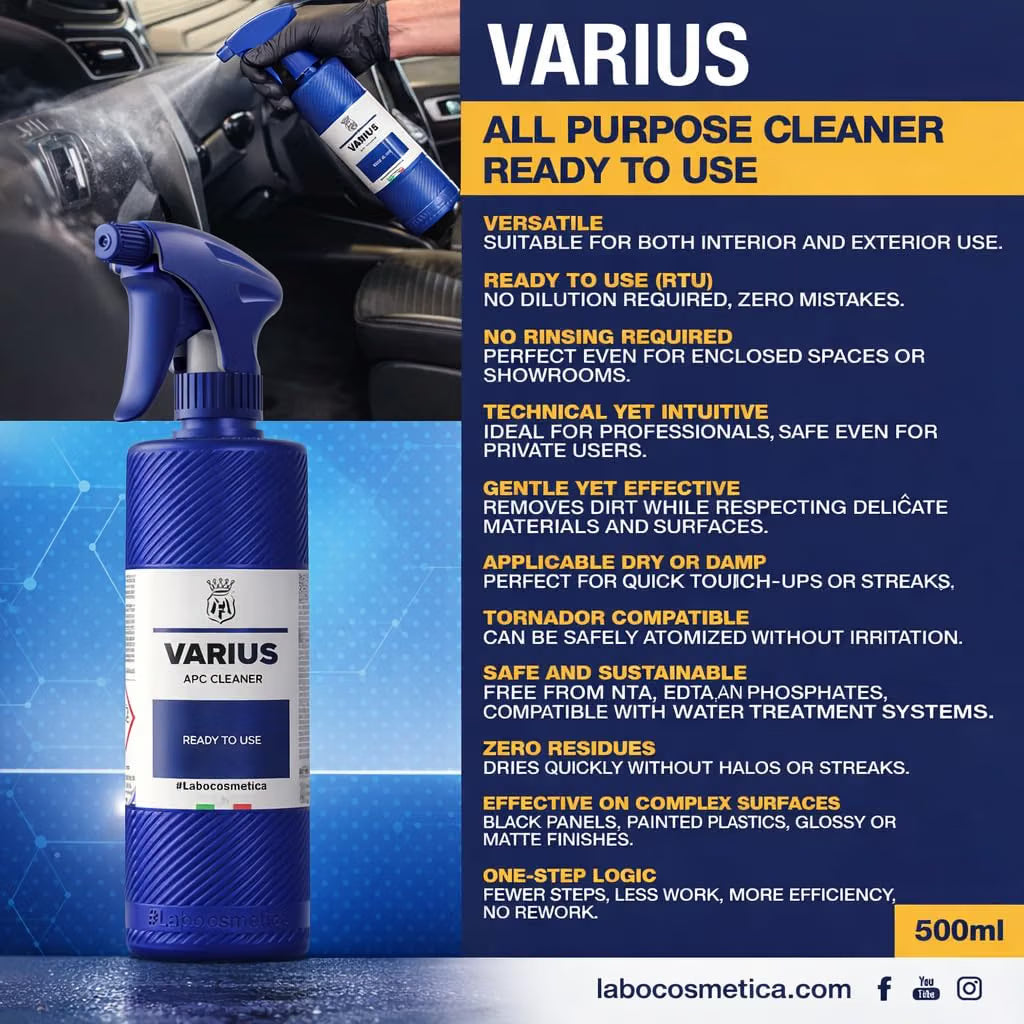 Labocosmetica Varius Ready-to-Use All-Purpose Cleaner for Automotive Interior Exterior