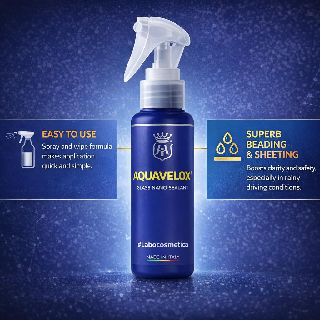 Labocosmetica Aquavelox Car Glass Nano Coating | Windshield Rain Repellent & Hydrophobic Glass Sealant