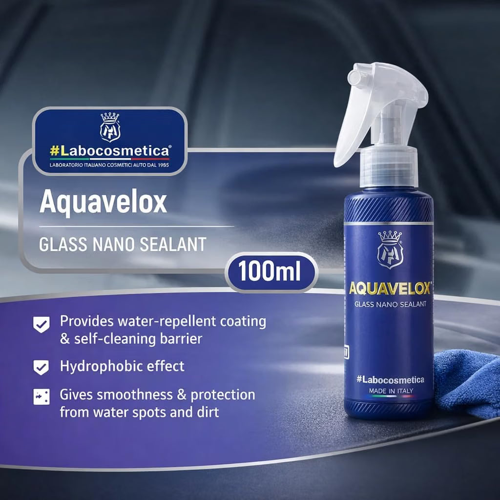 Labocosmetica Aquavelox Car Glass Nano Coating | Windshield Rain Repellent & Hydrophobic Glass Sealant