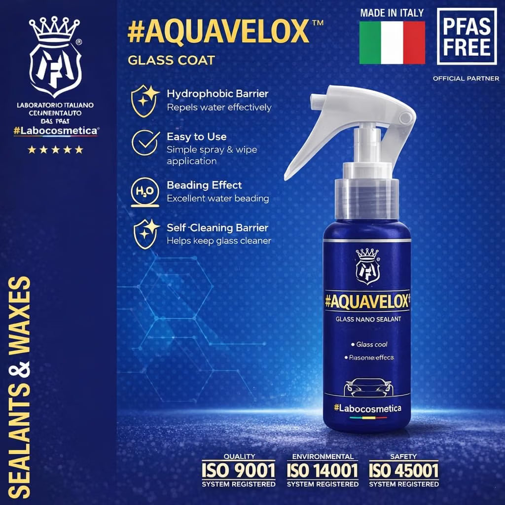Labocosmetica Aquavelox Car Glass Nano Coating | Windshield Rain Repellent & Hydrophobic Glass Sealant