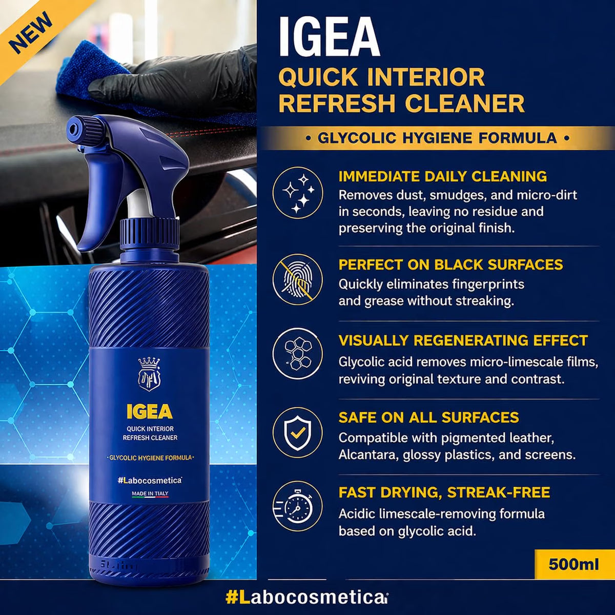Labocosmetica IGEA Interior Quick Detailer with Glycolic Acid Satin Finish