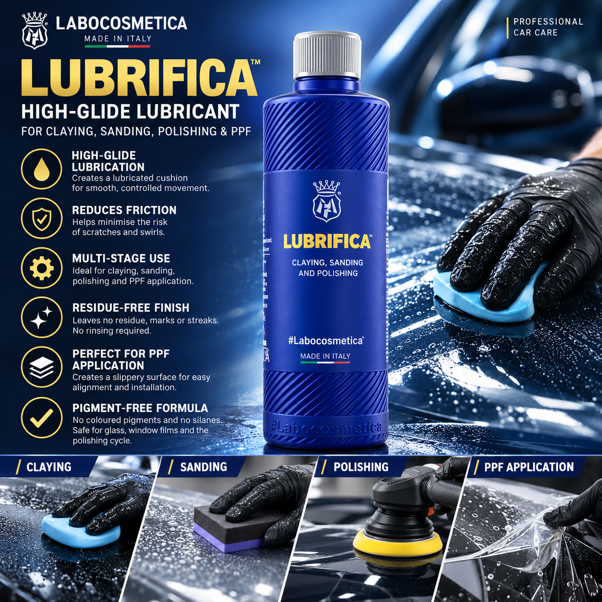 Labocosmetica Lubrifica High-Glide Clay Lubricant for Claying Sanding Polishing PPF
