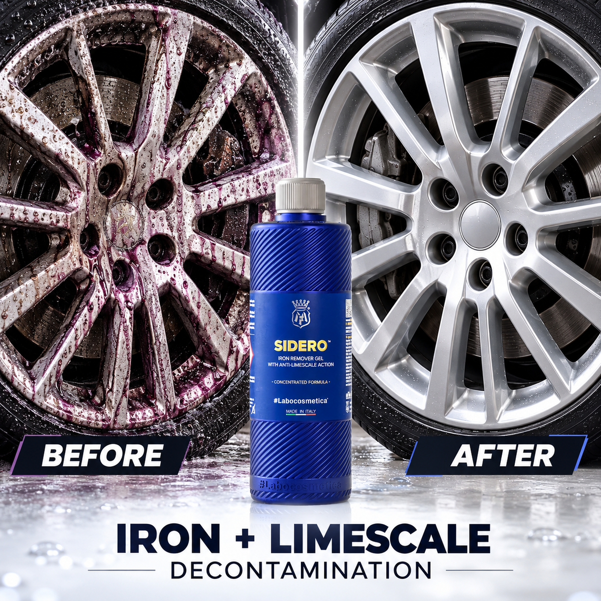 Labocosmetica SIDERO Iron Remover & Water Spot Remover Gel | Brake Dust, Fallout & Limescale Cleaner for Wheels & Paint