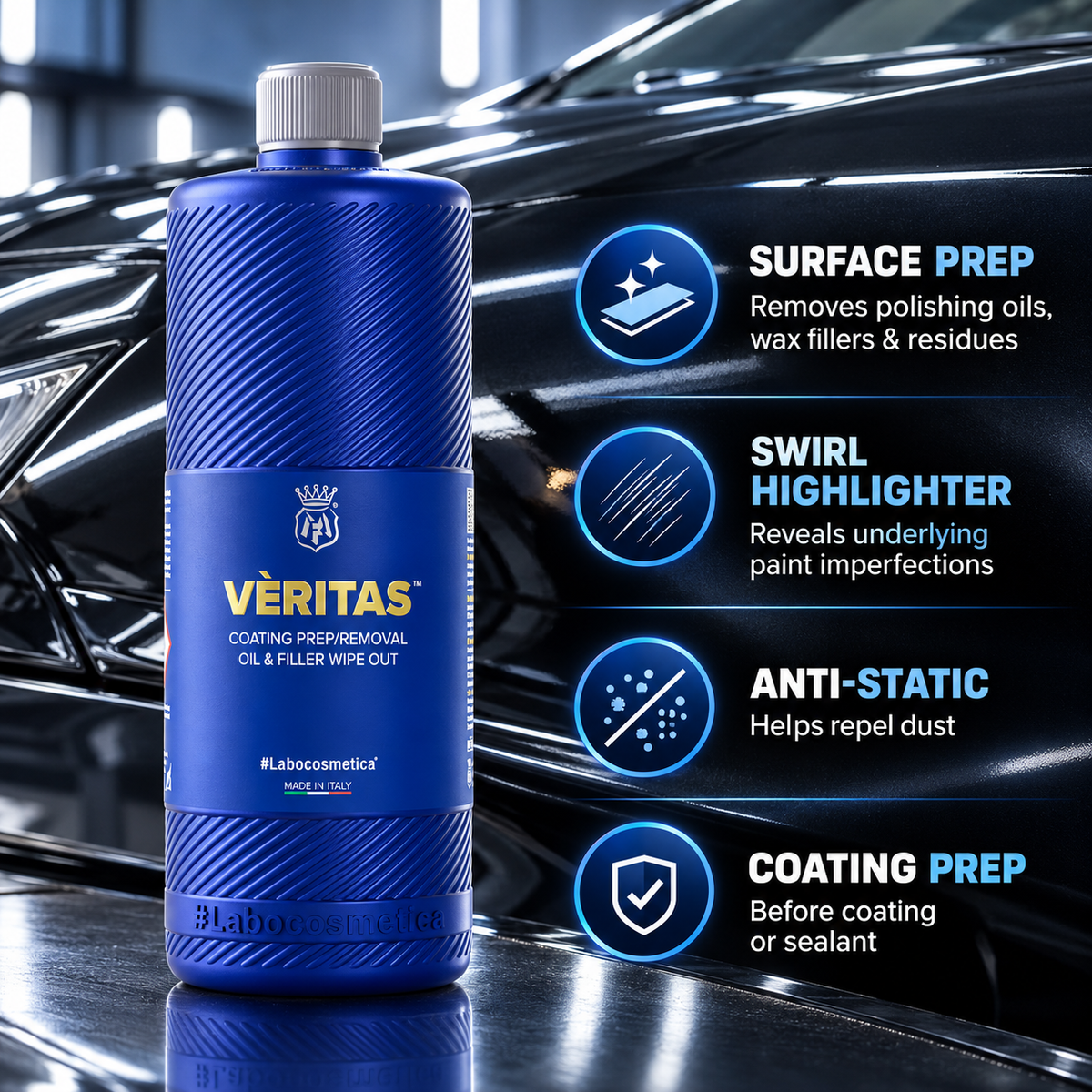 Labocosmetica Veritas Professional Panel Wipe & Degreaser for Ceramic Coating Prep | Removes Oils, Wax & Polish Residue